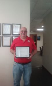 Jerry with certificate of completion